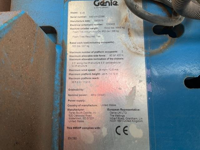 Genie S45 - Plataforma telescopica: foto 5 Genie S45 - Plataforma telescopica: foto 5