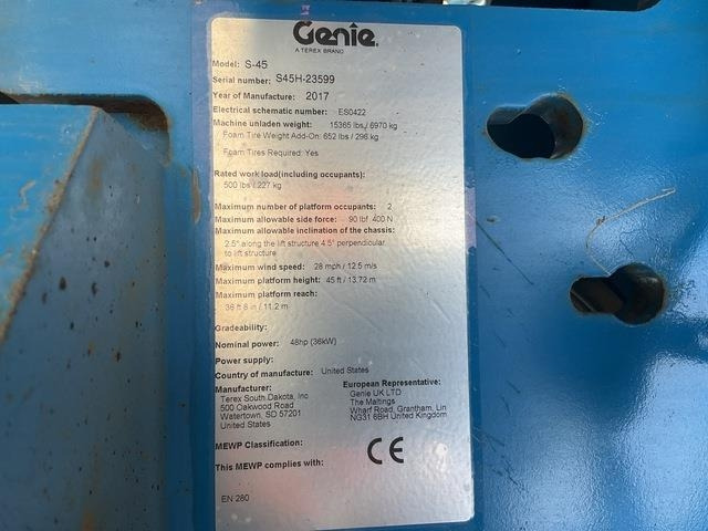 Genie S45 - Plataforma telescopica: foto 5 Genie S45 - Plataforma telescopica: foto 5
