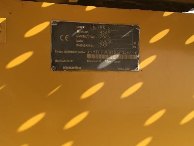 Komatsu HD785-5 - Dúmper rígido: foto 5 Komatsu HD785-5 - Dúmper rígido: foto 5