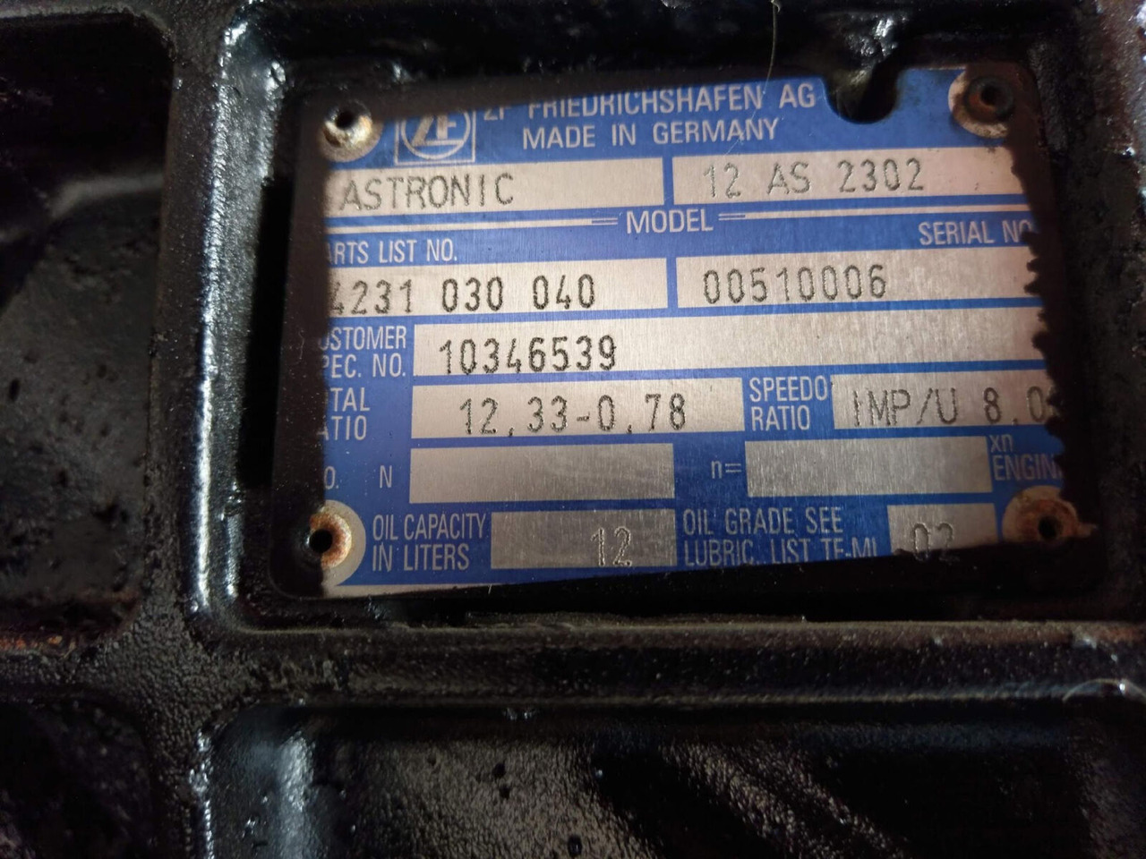 ZF LTM 1055-3.2 gearbox Astronic 12 AS 2302 - Caja de cambios para Autogrúa: foto 5 ZF LTM 1055-3.2 gearbox Astronic 12 AS 2302 - Caja de cambios para Autogrúa: foto 5