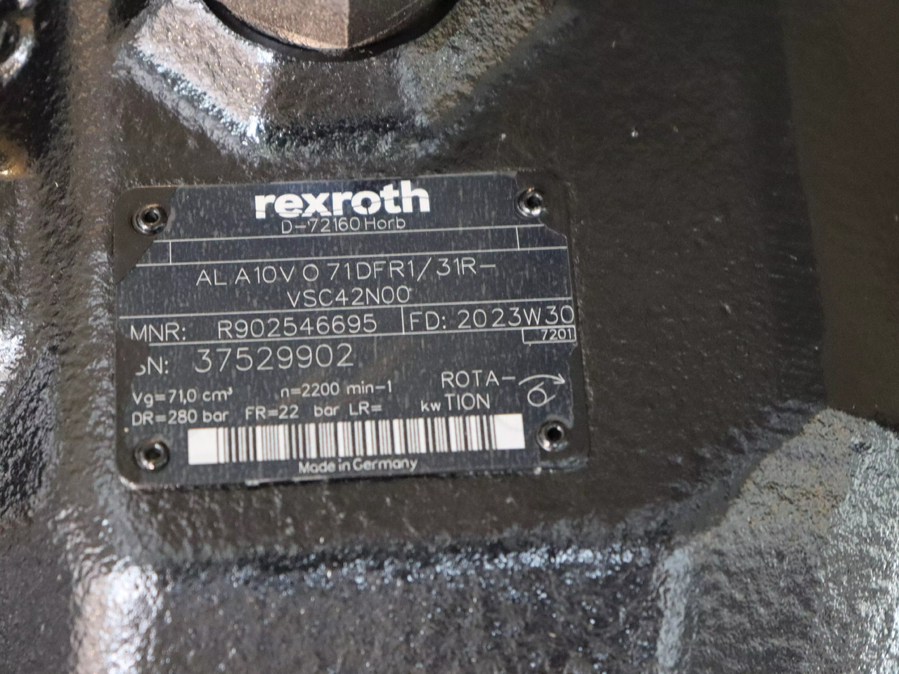 REXROTH A10VO71DFR1/31R-VSC12N00 - Bomba hidráulica para Equipo de manutención: foto 4 REXROTH A10VO71DFR1/31R-VSC12N00 - Bomba hidráulica para Equipo de manutención: foto 4