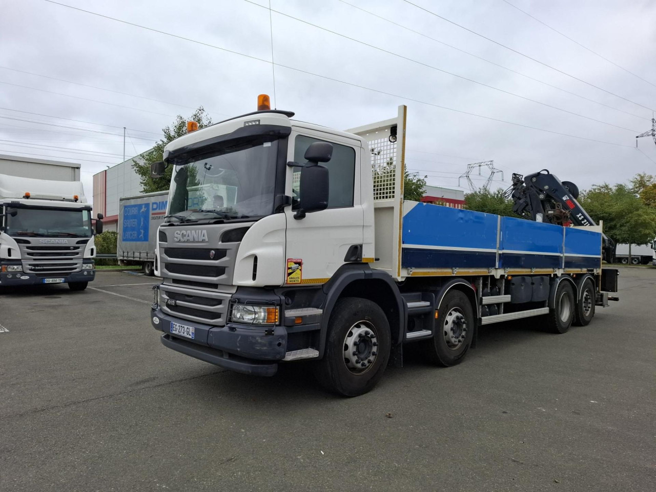 SCANIA SCANIA P41 8/2*6 Plat +Grue 21TM - Camión chasis: foto 1 SCANIA SCANIA P41 8/2*6 Plat +Grue 21TM - Camión chasis: foto 1
