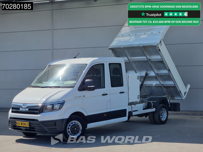 MAN TGE 5.120 Kipper met Kist Dubbel Cabine Dubbellucht 3,5t Trekhaak Navi Airco Cruise Camera Tipper Benne Kieper m3 Airco Dubbel cabine Trek - Furgoneta basculante: foto 1 MAN TGE 5.120 Kipper met Kist Dubbel Cabine Dubbellucht 3,5t Trekhaak Navi Airco Cruise Camera Tipper Benne Kieper m3 Airco Dubbel cabine Trek - Furgoneta basculante: foto 1