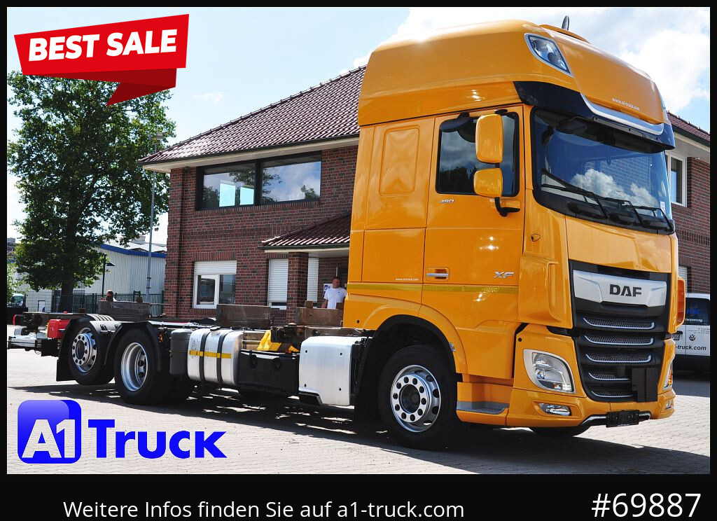 DAF XF 480, MultiBDF, 7,45, Standklima, LBW, - Camión portacontenedore/ Intercambiable: foto 1 DAF XF 480, MultiBDF, 7,45, Standklima, LBW, - Camión portacontenedore/ Intercambiable: foto 1
