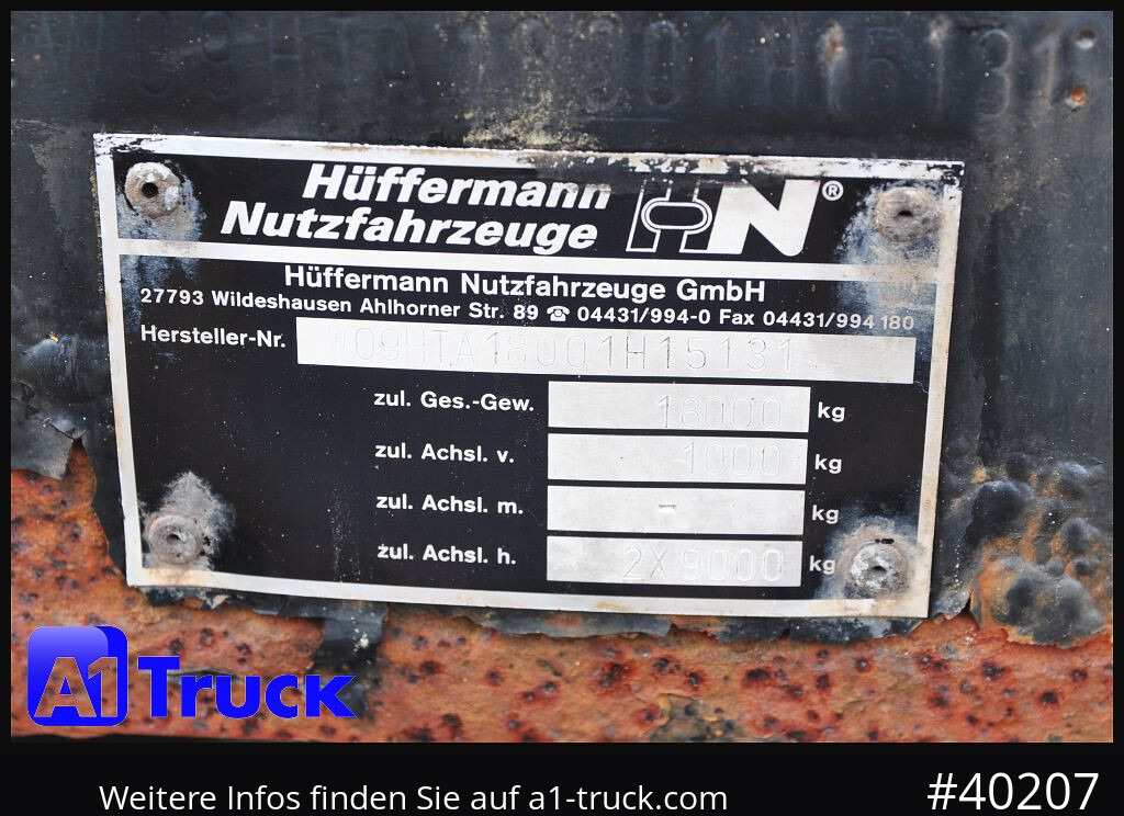 Leasing de HUEFFERMANN HTA1800, Ballast, BPW Achsen, Luft HUEFFERMANN HTA1800, Ballast, BPW Achsen, Luft: foto 7