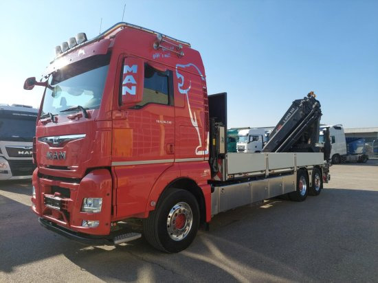 MAN TGX 26.510 BL Pritsche, Intarder, HIAB X-HIPRO 558EP-5, Alu-Felgen, Lenkachse, - Camión caja abierta, Camión grúa: foto 1 MAN TGX 26.510 BL Pritsche, Intarder, HIAB X-HIPRO 558EP-5, Alu-Felgen, Lenkachse, - Camión caja abierta, Camión grúa: foto 1