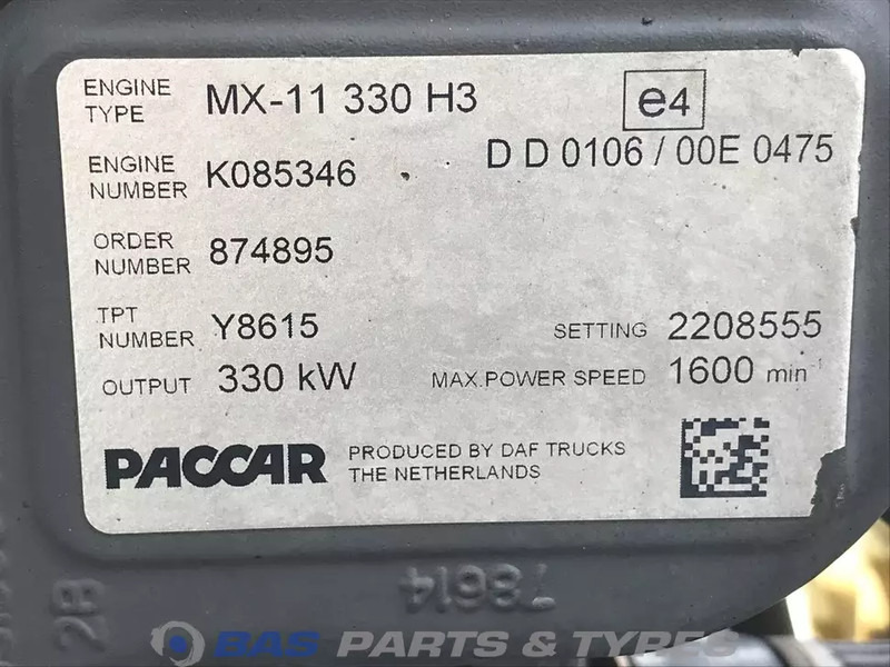 DAF CF Euro 6 Motor DAF MX11 330 H2 2184945R - Motor para Camión: foto 5 DAF CF Euro 6 Motor DAF MX11 330 H2 2184945R - Motor para Camión: foto 5