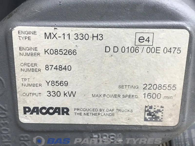 DAF CF Euro 6 Motor DAF MX11 330 H3 2125761 - Motor para Camión: foto 5 DAF CF Euro 6 Motor DAF MX11 330 H3 2125761 - Motor para Camión: foto 5