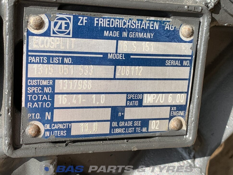 DAF XF105 DAF 16S151 Versnellingsbak 1377145 - Caja de cambios para Camión: foto 5 DAF XF105 DAF 16S151 Versnellingsbak 1377145 - Caja de cambios para Camión: foto 5