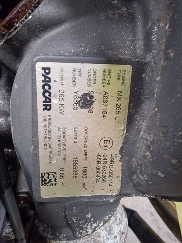 DAF MX265U1 Engine (Truck) - Motor para Camión: foto 2 DAF MX265U1 Engine (Truck) - Motor para Camión: foto 2