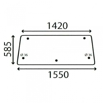 Ventana y piezas para Tractor Zetor 3000, 4000, 5000, 6000, 7000 Rear Glass 60117910b, S64986, 60117910: foto 10