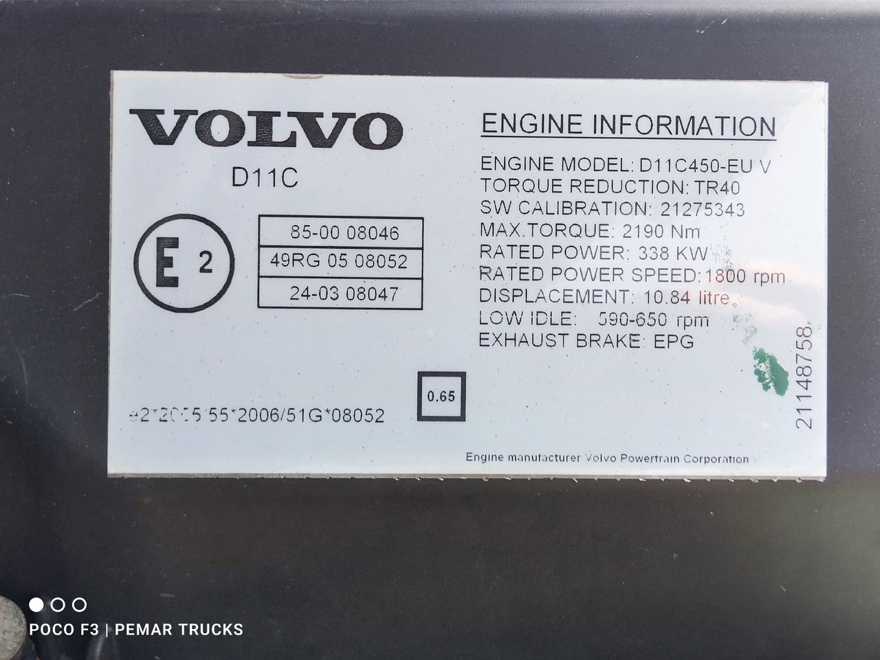 VOLVO 11 LITROS D11C450 - Motor: foto 5 VOLVO 11 LITROS D11C450 - Motor: foto 5