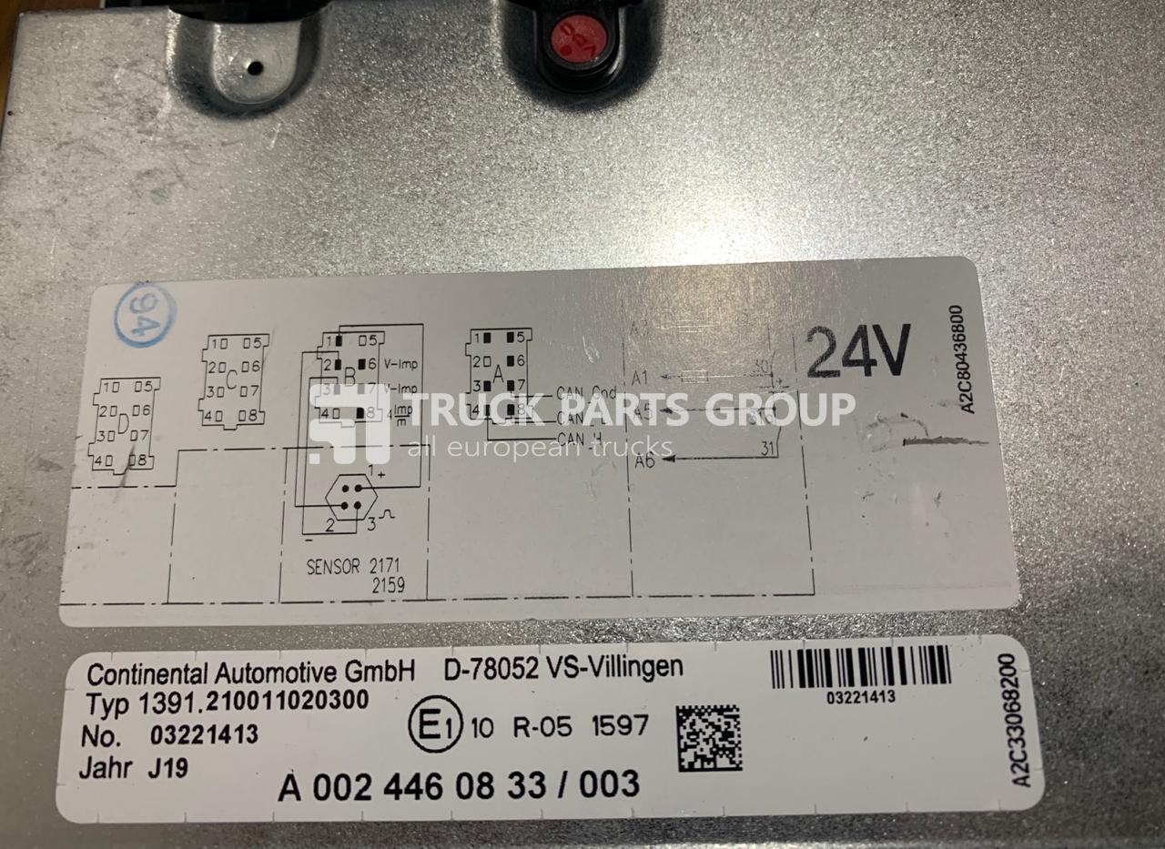 Mercedes Benz Tachograph, Tacho, TSU unit, 0004466833, 002446033, 125 KM/h, 03221413, type 1391, Continental Automotive GmbH, Battery-buffered Real Time Clock (RTC), Captive Testing and programming pl - Tacógrafo para Camión: foto 2 Mercedes Benz Tachograph, Tacho, TSU unit, 0004466833, 002446033, 125 KM/h, 03221413, type 1391, Continental Automotive GmbH, Battery-buffered Real Time Clock (RTC), Captive Testing and programming pl - Tacógrafo para Camión: foto 2