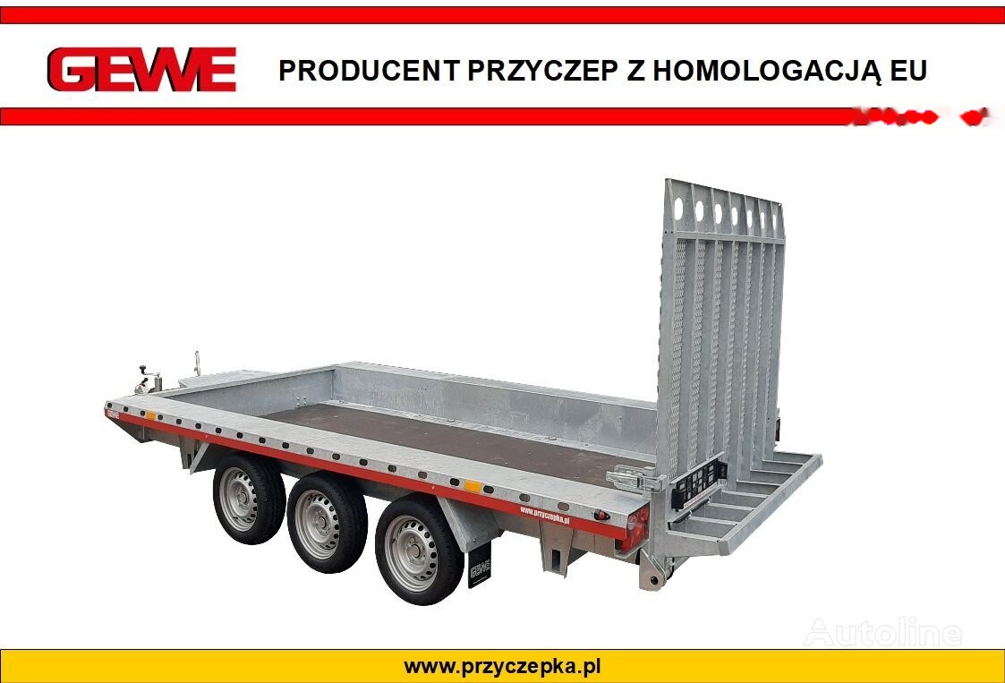 Gewe Przyczepa pod minikoparkę 4x1,8m - 3osiowa, B3500 E/1 - Remolque porta maquinaria: foto 1 Gewe Przyczepa pod minikoparkę 4x1,8m - 3osiowa, B3500 E/1 - Remolque porta maquinaria: foto 1