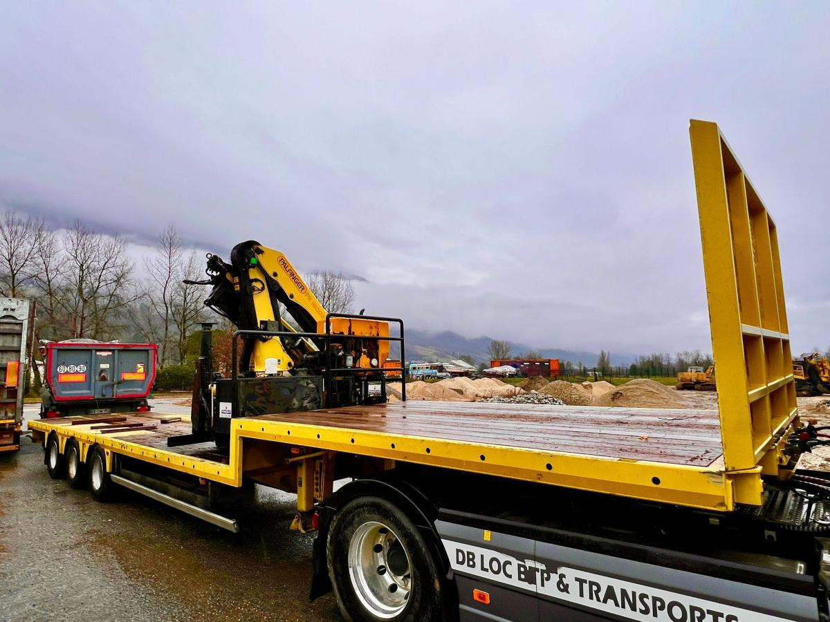 Semirremolque plataforma/ Caja abierta ROYEN PLATEAU GRUE COULISSANTE AUTONOME: foto 1