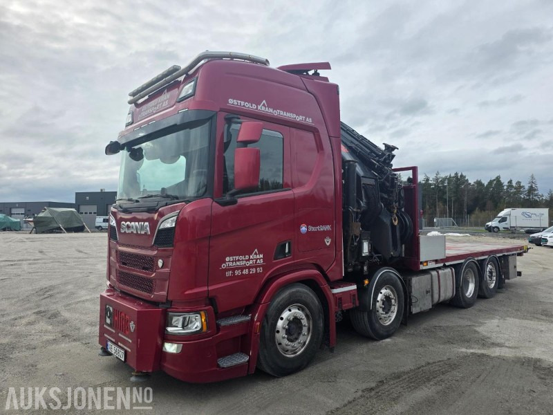 2019 Scania R-serie 580 kranbil / EURO 6 / Topp utstyrt / servicehistorikk / HIAB-kran 858, 80 Tm / Nylig EU - Camión grúa: foto 2 2019 Scania R-serie 580 kranbil / EURO 6 / Topp utstyrt / servicehistorikk / HIAB-kran 858, 80 Tm / Nylig EU - Camión grúa: foto 2