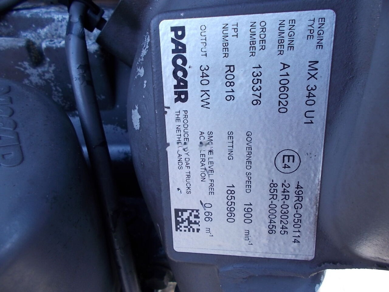 DAF Paccar MX 340 U1 DAF CF85, XF105 - Motor para Camión: foto 4 DAF Paccar MX 340 U1 DAF CF85, XF105 - Motor para Camión: foto 4