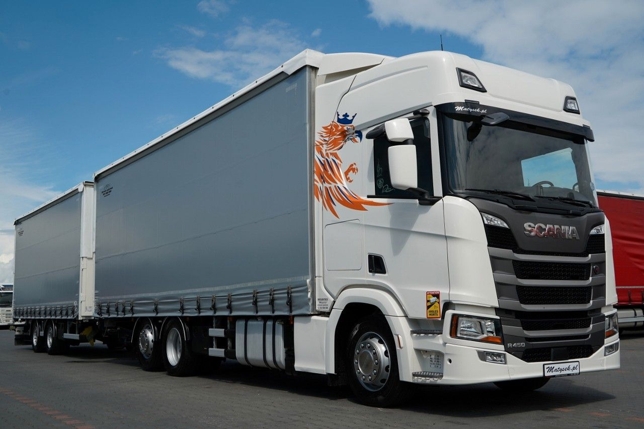 Scania R 450 / ZESTAW TANDEM 120 M3 / PRZEJAZDOWY / OŚ - Camión lona: foto 4 Scania R 450 / ZESTAW TANDEM 120 M3 / PRZEJAZDOWY / OŚ - Camión lona: foto 4