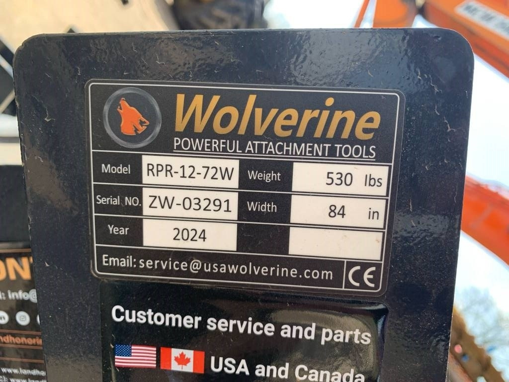Wolverine RPR-12-72W - Implemento para Maquinaria de construcción: foto 4 Wolverine RPR-12-72W - Implemento para Maquinaria de construcción: foto 4