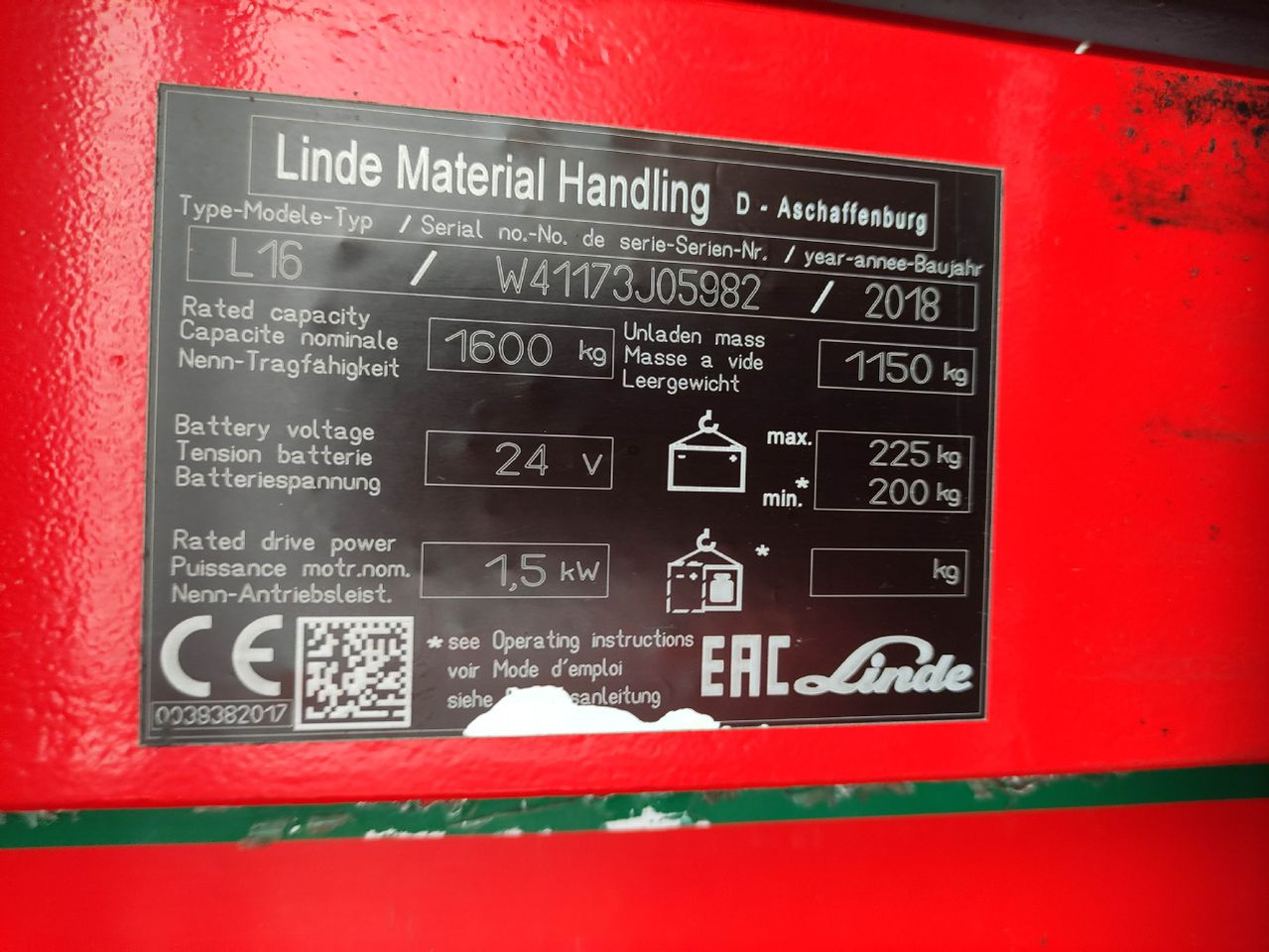 Linde L16-1173 - Apilador: foto 5 Linde L16-1173 - Apilador: foto 5
