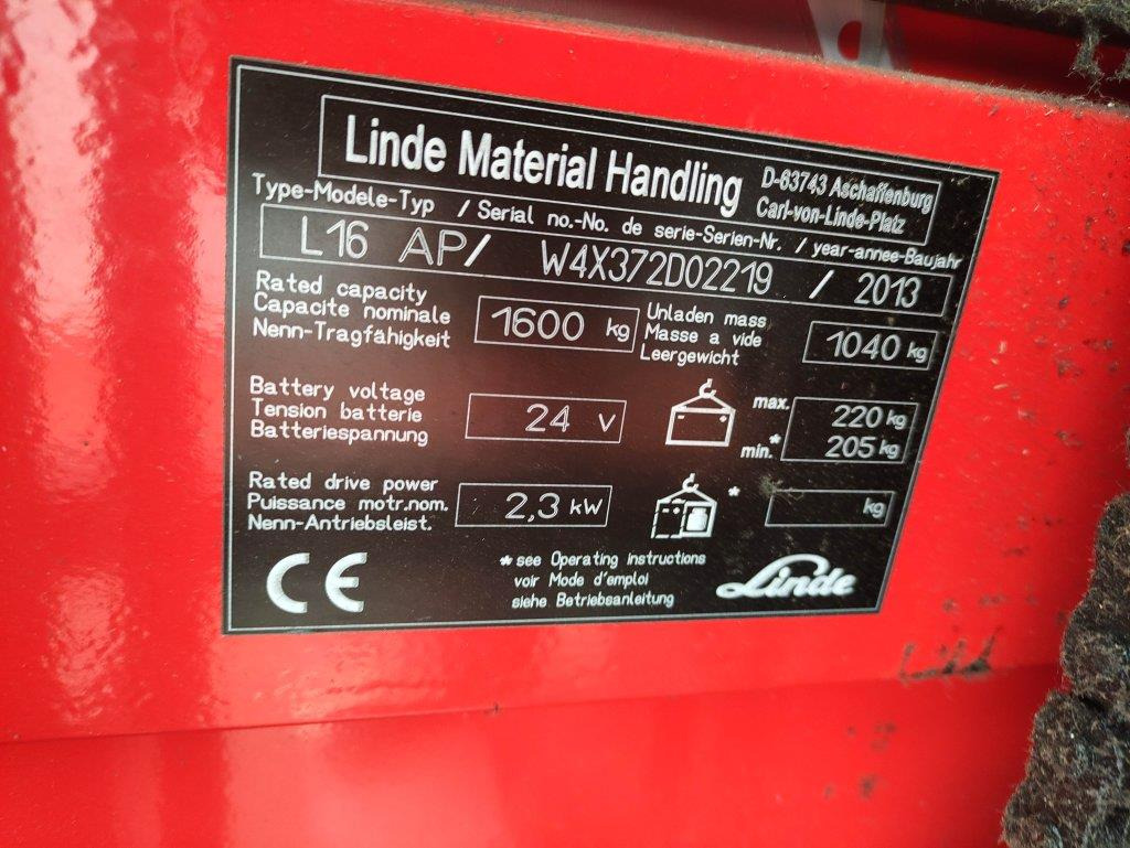 Linde L16-372-APi - Apilador: foto 5 Linde L16-372-APi - Apilador: foto 5