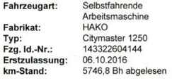 Hako Citymaster 1250 Kehrmaschine - Barredora vial: foto 3 Hako Citymaster 1250 Kehrmaschine - Barredora vial: foto 3