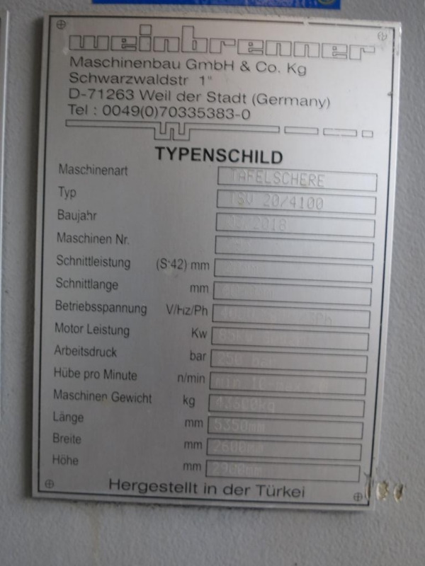 Weinbrenner TSV204100 - Máquina para metal: foto 3 Weinbrenner TSV204100 - Máquina para metal: foto 3