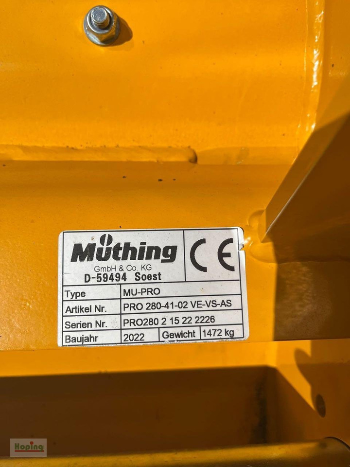 Müthing MU-Pro 280 - Desbrozadora de martillos/ Trituradora: foto 5 Müthing MU-Pro 280 - Desbrozadora de martillos/ Trituradora: foto 5