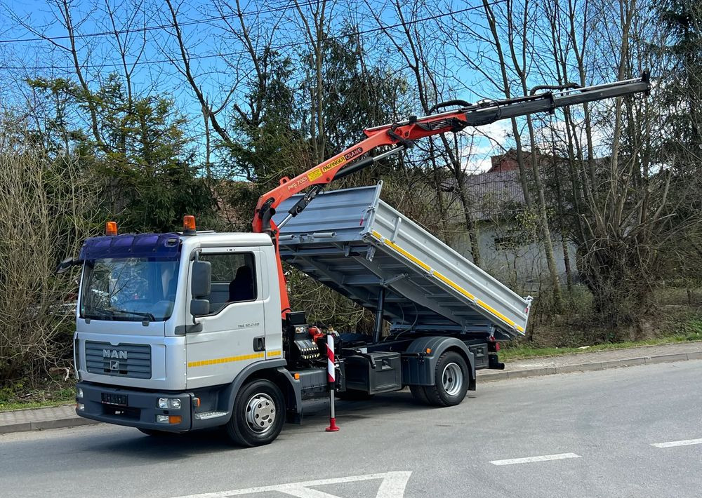 MAN MAN TGL 12-240 Kiper Wywrotka 4x2 Kran PALFINGER PK 12500 BARDZO DOBRY STAN - Camión volquete: foto 1 MAN MAN TGL 12-240 Kiper Wywrotka 4x2 Kran PALFINGER PK 12500 BARDZO DOBRY STAN - Camión volquete: foto 1