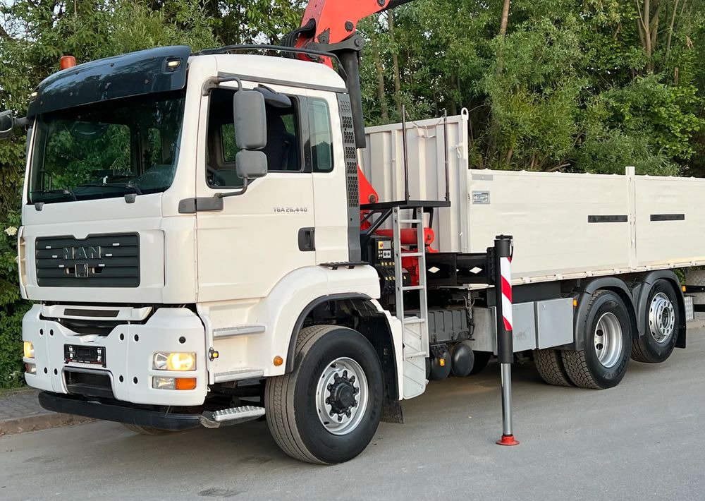 Camión caja abierta, Camión grúa MAN * TGA 26-440 * 4x6 Hydrodrive * HDS Palfinger PK 20002 * Bardzo Dobry Stan: foto 12