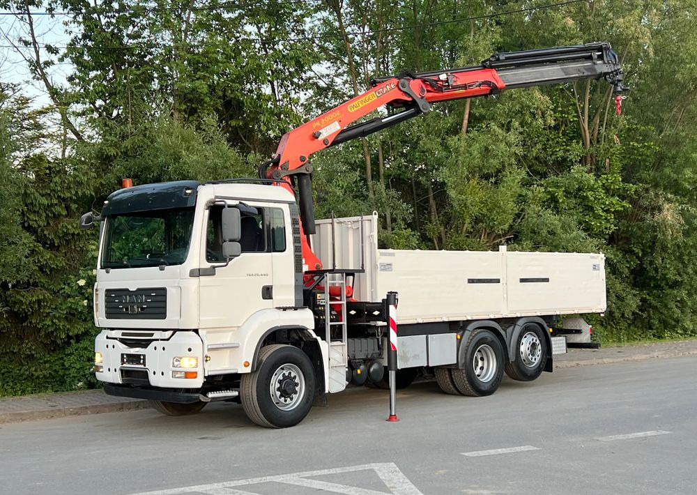 Camión caja abierta, Camión grúa MAN * TGA 26-440 * 4x6 Hydrodrive * HDS Palfinger PK 20002 * Bardzo Dobry Stan: foto 1