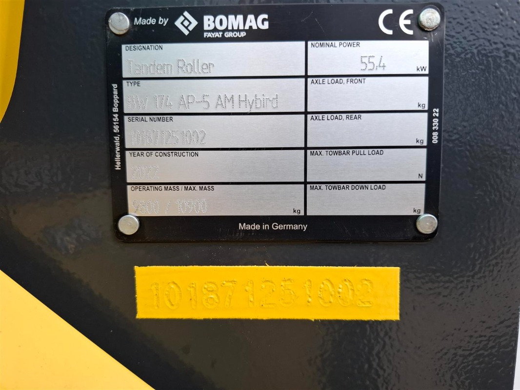 Apisonadora de asfalto BOMAG DE BW 174 AP-5 AM Hybrid Stage V/Tier 4f: foto 6