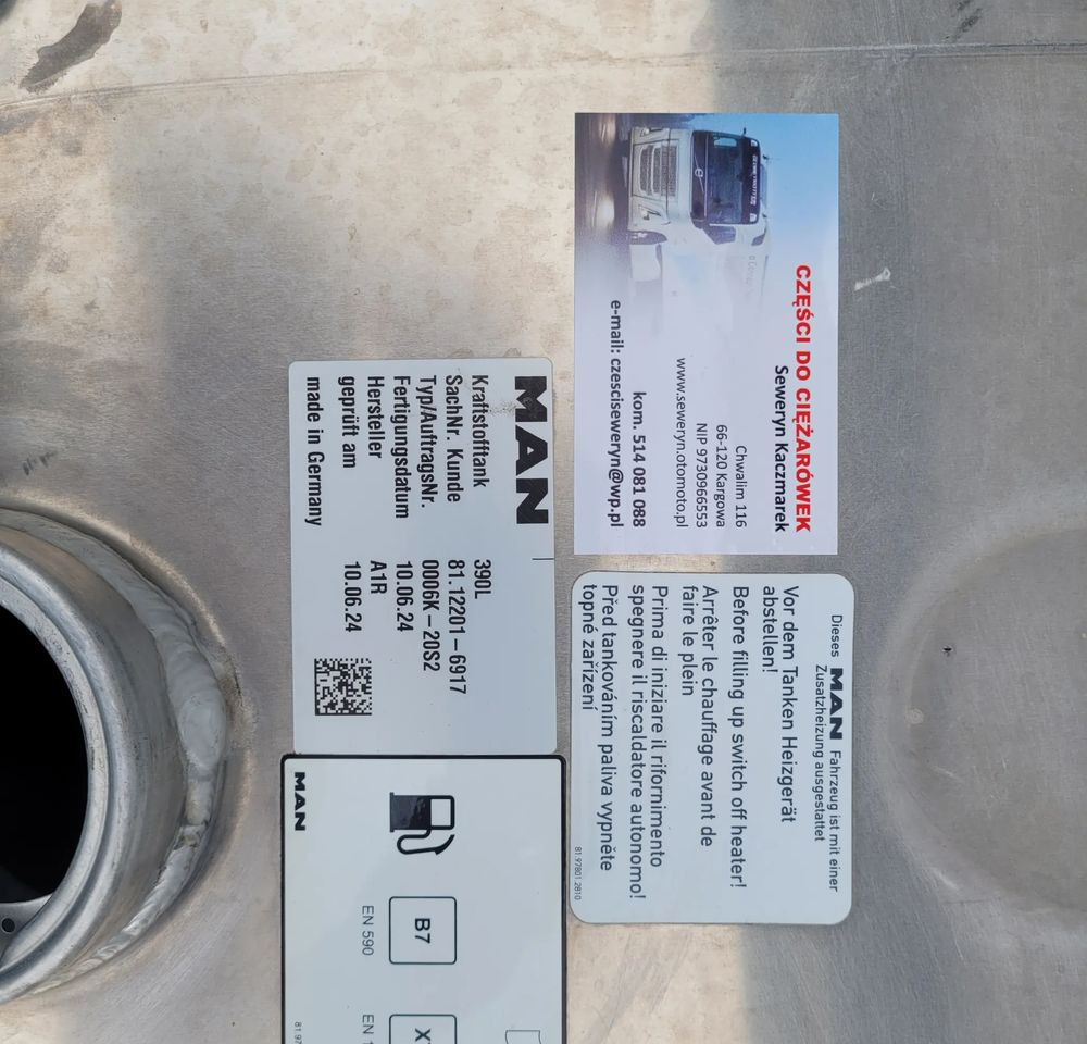 ZBIORNIK PALIWA MAN TGX TGS 390L 81.1220-6917 102X63X68CM CHWALIM116 - Sistema de combustible para Camión: foto 4 ZBIORNIK PALIWA MAN TGX TGS 390L 81.1220-6917 102X63X68CM CHWALIM116 - Sistema de combustible para Camión: foto 4