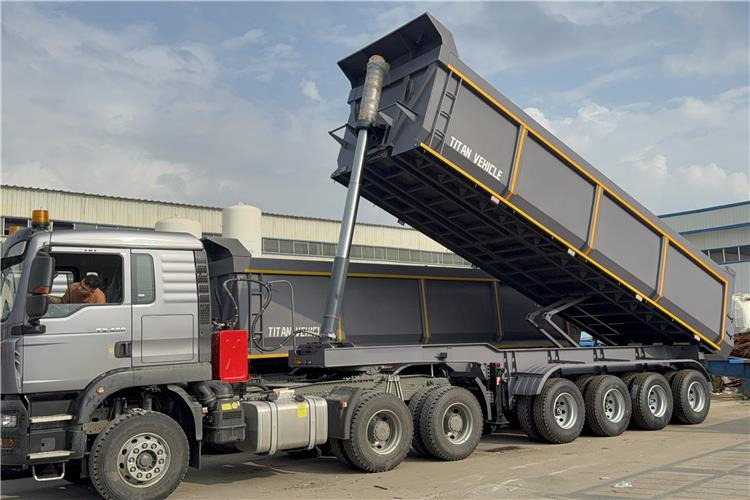 TITAN 4 Axle 80 Ton Dump Trailer for Sale In Cameroon - Semirremolque volquete: foto 1 TITAN 4 Axle 80 Ton Dump Trailer for Sale In Cameroon - Semirremolque volquete: foto 1