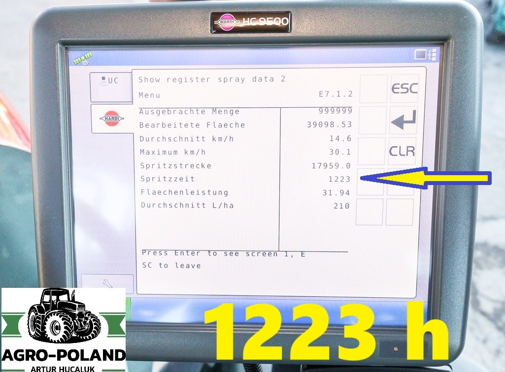 HARDI ALPHA 4100 EVO - 2014 ROK - H-165 CM - 1223 h - AUTOPILOT - 40 km/h - 24 M - Pulverizador autopropulsado: foto 2 HARDI ALPHA 4100 EVO - 2014 ROK - H-165 CM - 1223 h - AUTOPILOT - 40 km/h - 24 M - Pulverizador autopropulsado: foto 2