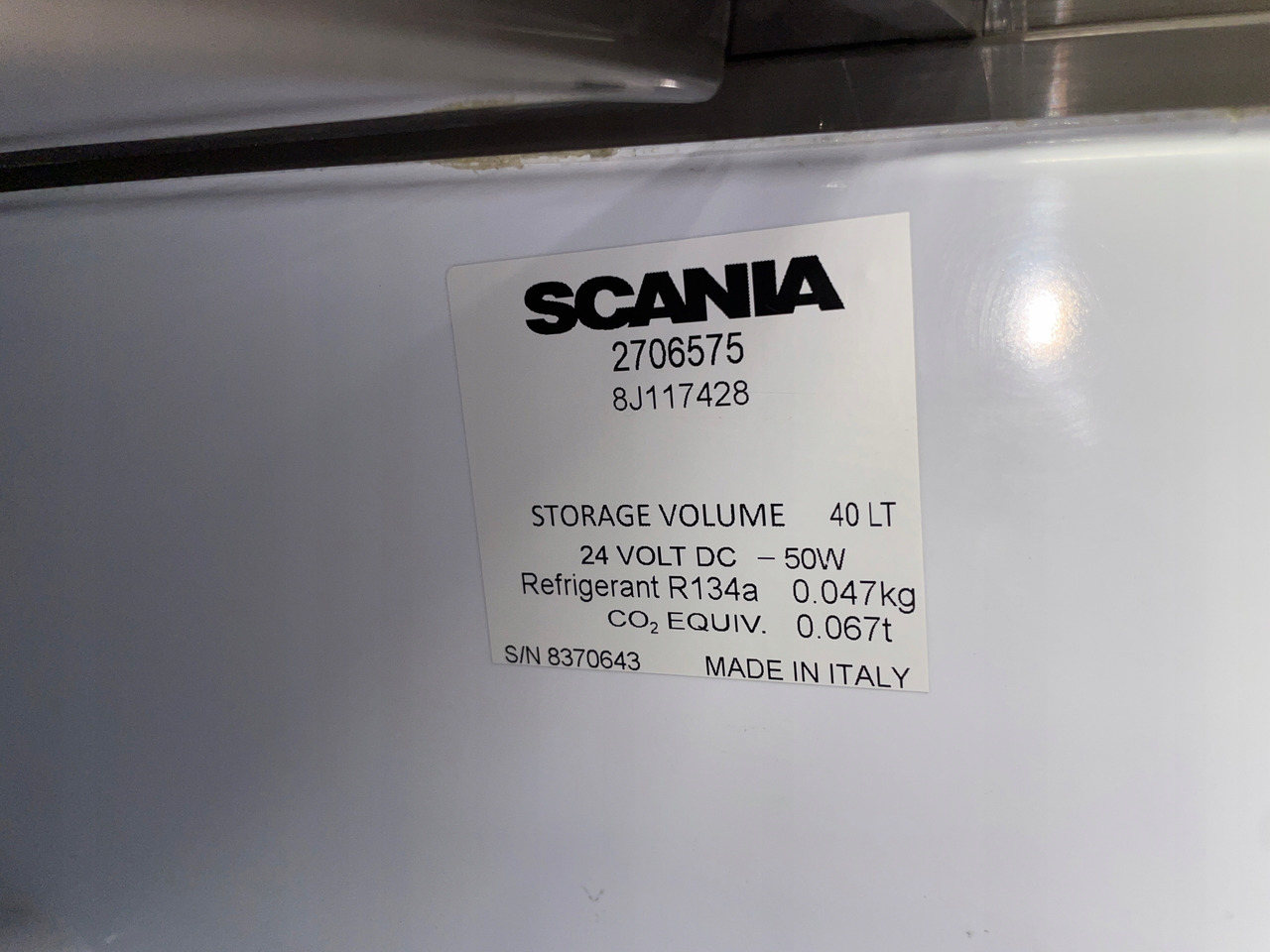 LODÓWKA CHŁODZIARKA SCANIA S 2706575 40 LITRÓW - Cabina e interior para Camión: foto 5 LODÓWKA CHŁODZIARKA SCANIA S 2706575 40 LITRÓW - Cabina e interior para Camión: foto 5