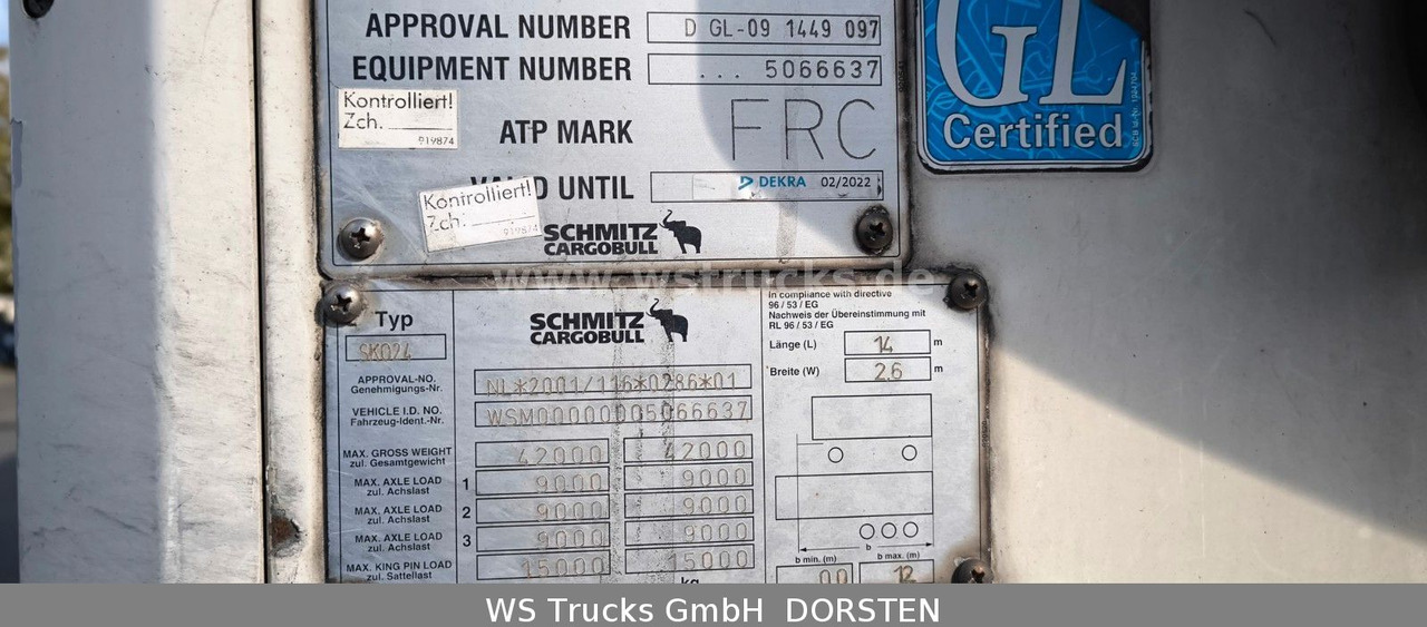 Schmitz Cargobull SKO 24 Kühlauflieger | Rohrbahn Vector 1850Mt - Semirremolque caja cerrada: foto 3 Schmitz Cargobull SKO 24 Kühlauflieger | Rohrbahn Vector 1850Mt - Semirremolque caja cerrada: foto 3