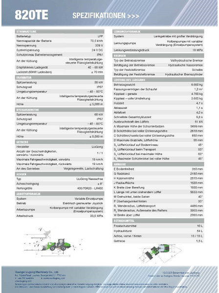 LIUGONG 820 TE vollelektrisch, 6.600 kg, 1.2 cbm - Cargadora de ruedas: foto 2 LIUGONG 820 TE vollelektrisch, 6.600 kg, 1.2 cbm - Cargadora de ruedas: foto 2