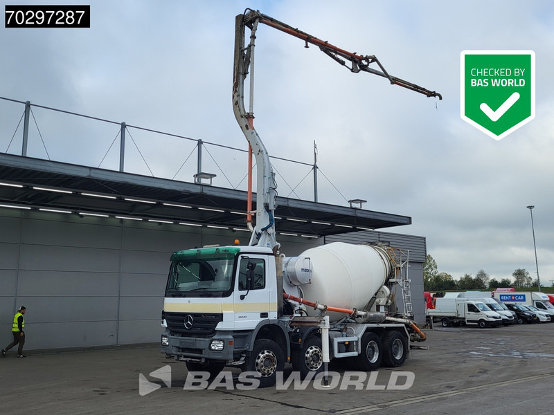 Mercedes-Benz Actros 3241 8X4 7m3 Mecbo Mixer Big-Axle Steelsuspension Pompe+Mixer Autoamtic Euro 3 - Camión bomba de hormigón: foto 1 Mercedes-Benz Actros 3241 8X4 7m3 Mecbo Mixer Big-Axle Steelsuspension Pompe+Mixer Autoamtic Euro 3 - Camión bomba de hormigón: foto 1