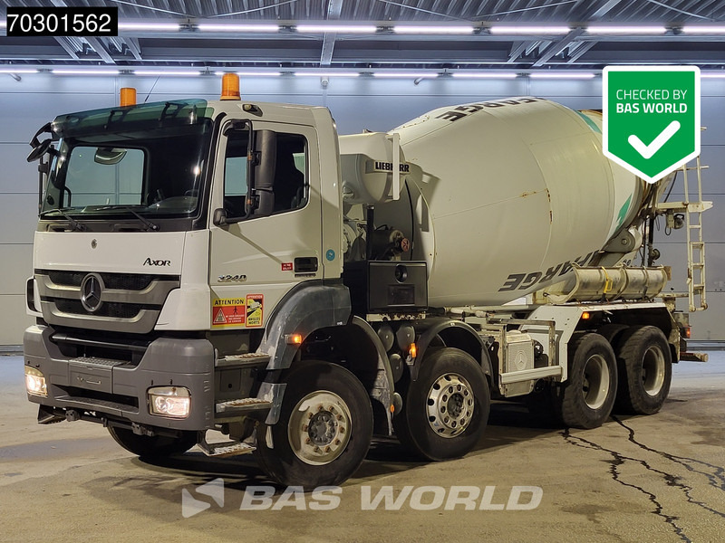 Mercedes-Benz Axor 3240 8X4 9m3 Liebherr mixer Steel suspension Manual Euro 5 - Camión hormigonera: foto 1 Mercedes-Benz Axor 3240 8X4 9m3 Liebherr mixer Steel suspension Manual Euro 5 - Camión hormigonera: foto 1