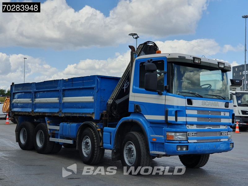 Camión volquete, Camión grúa Scania G420 8X4 15m3 tipper Hiab 144 Crane Steelsuspension Manual Big-Axle Euro 3: foto 11