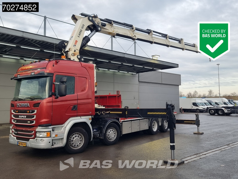 Scania G450 8X2 NL-Truck Hiab X-HIPRO 1058EP-6 Kran Front stab Retarder Euro 6 - Camión caja abierta, Camión grúa: foto 1 Scania G450 8X2 NL-Truck Hiab X-HIPRO 1058EP-6 Kran Front stab Retarder Euro 6 - Camión caja abierta, Camión grúa: foto 1