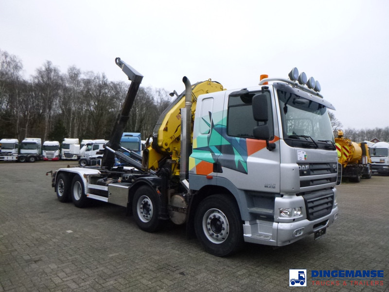 DAF CF 85.410 8x2 Hyva container hook + crane - Camión grúa: foto 2 DAF CF 85.410 8x2 Hyva container hook + crane - Camión grúa: foto 2