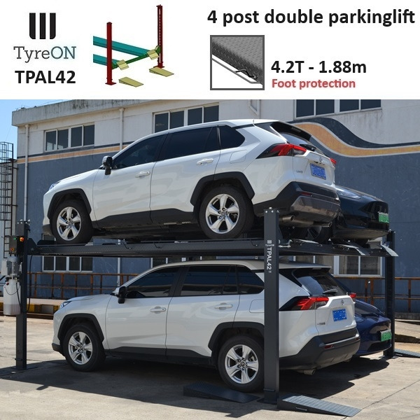 TPAL42 mobile double 4 post parking lift for car - 4.2T - Height 188 cm - Long 415 cm runways with automatic roll-off protection - 230V - To park 4 vehicles - Equipo de taller: foto 1 TPAL42 mobile double 4 post parking lift for car - 4.2T - Height 188 cm - Long 415 cm runways with automatic roll-off protection - 230V - To park 4 vehicles - Equipo de taller: foto 1