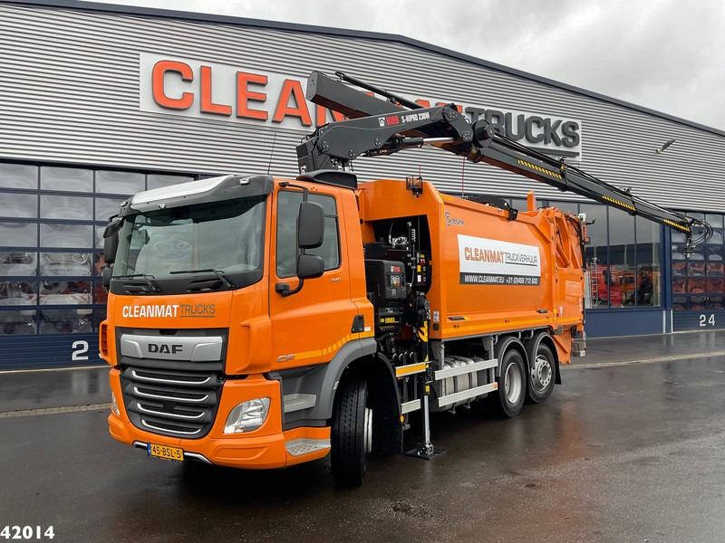DAF FAN CF 340 Hiab 23 ton/meter laadkraan Welvaarts weighing system - Camión de basura: foto 1 DAF FAN CF 340 Hiab 23 ton/meter laadkraan Welvaarts weighing system - Camión de basura: foto 1