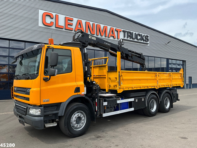 DAF FAT 75 CF 340 6x4 Manual Full steel Hiab 16 Tonmeter laadkraan - Camión volquete, Camión grúa: foto 3 DAF FAT 75 CF 340 6x4 Manual Full steel Hiab 16 Tonmeter laadkraan - Camión volquete, Camión grúa: foto 3