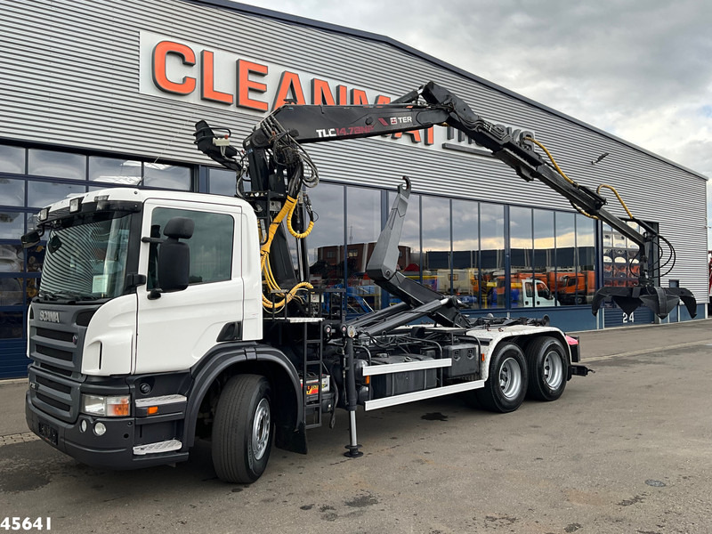 Scania P 380 Terex 14 Tonmeter laadkraan - Camión multibasculante, Camión grúa: foto 1 Scania P 380 Terex 14 Tonmeter laadkraan - Camión multibasculante, Camión grúa: foto 1