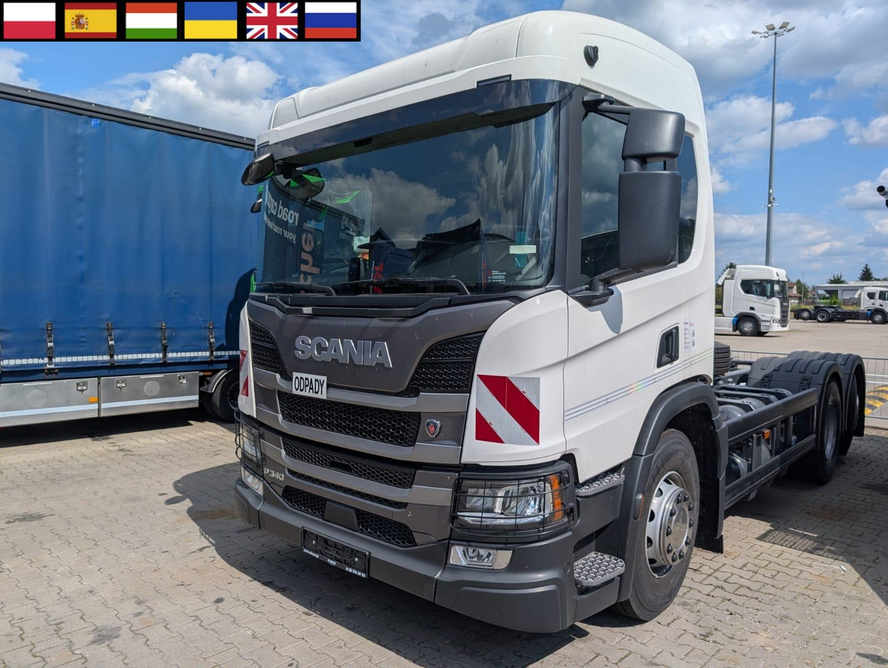 Camión de basura nuevo SCANIA P 340 B6x2*4NA / chassis frame / steering axle / CNG / large cab / 8 units: foto 1