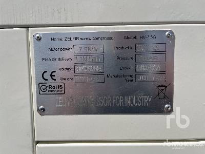 ZELFIR HV-7.5G 7.5kW (Unused) - Compresor de aire: foto 5 ZELFIR HV-7.5G 7.5kW (Unused) - Compresor de aire: foto 5