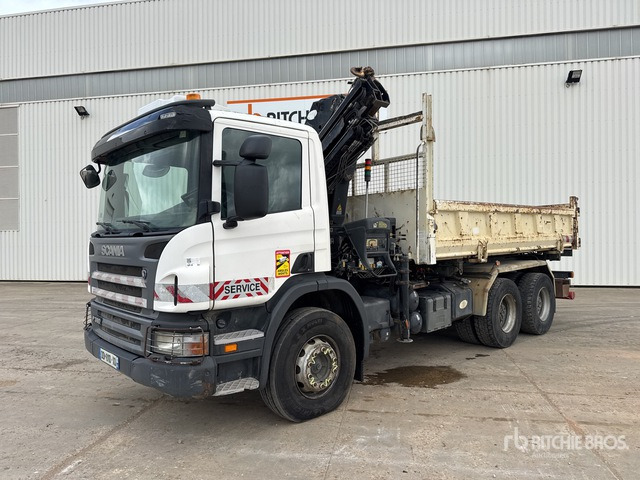 2008 Scania P380 2008 Hiab 166E-3 HIPRO 5700 kg ... Dump Truck with Crane - Camión volquete, Camión grúa: foto 1 2008 Scania P380 2008 Hiab 166E-3 HIPRO 5700 kg ... Dump Truck with Crane - Camión volquete, Camión grúa: foto 1
